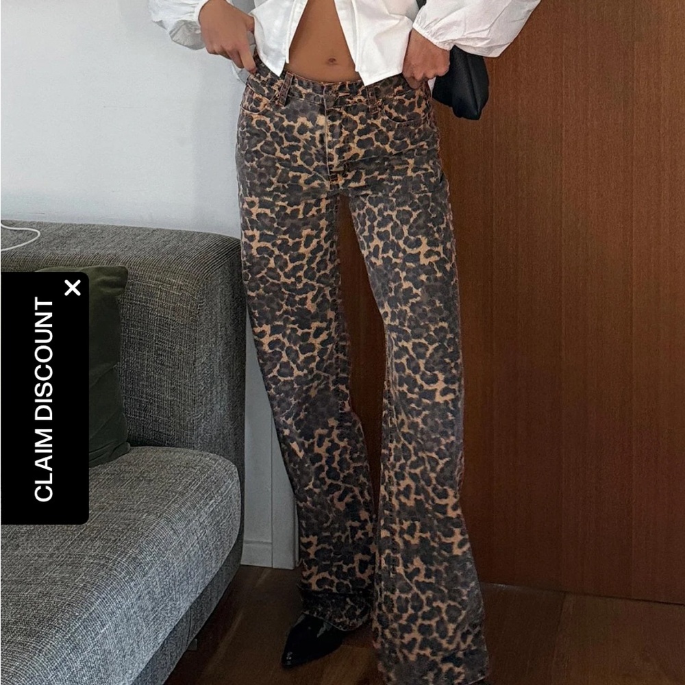 Lioness Leopard Print Jeans